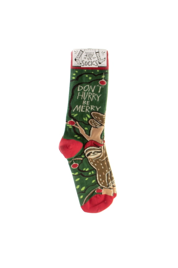 Primitives by Kathy Socks- Christmas Sloth - Don't Hurry Be Merry