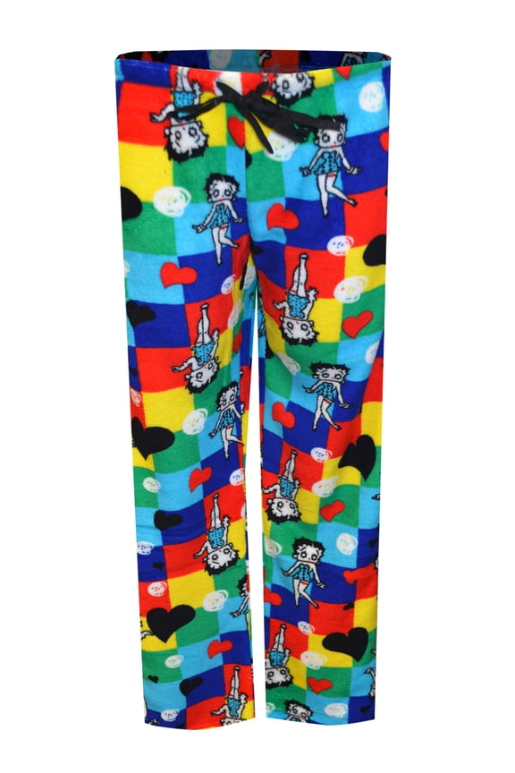 Womens Betty Boop Colorblock Plush Lounge Pants (Small)