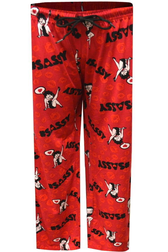 Womens Betty Boop Feeling Sassy Red Lounge Pants (Small)