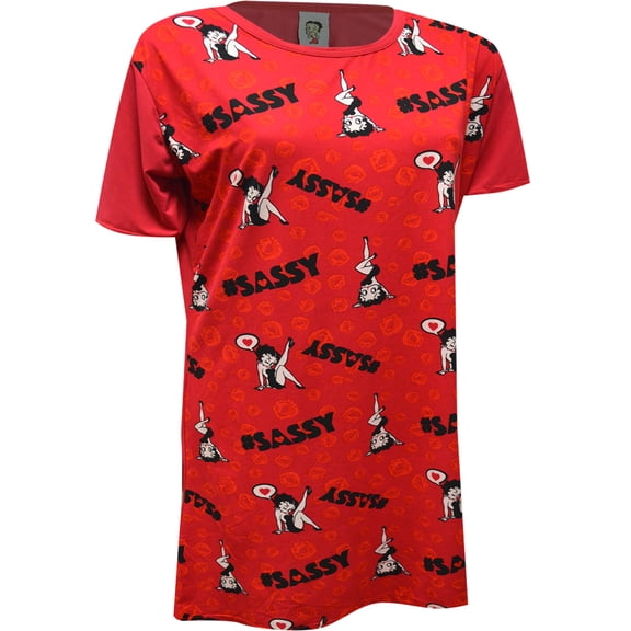 Apparel Connection LLC Womens Betty Boop Feeling Sassy Red Nightshirt (Small)