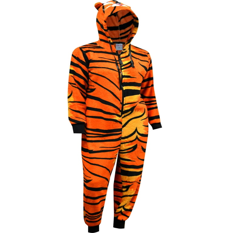 Apparel Connection LLC Womens Tiger Stripes Plush Orange and Black