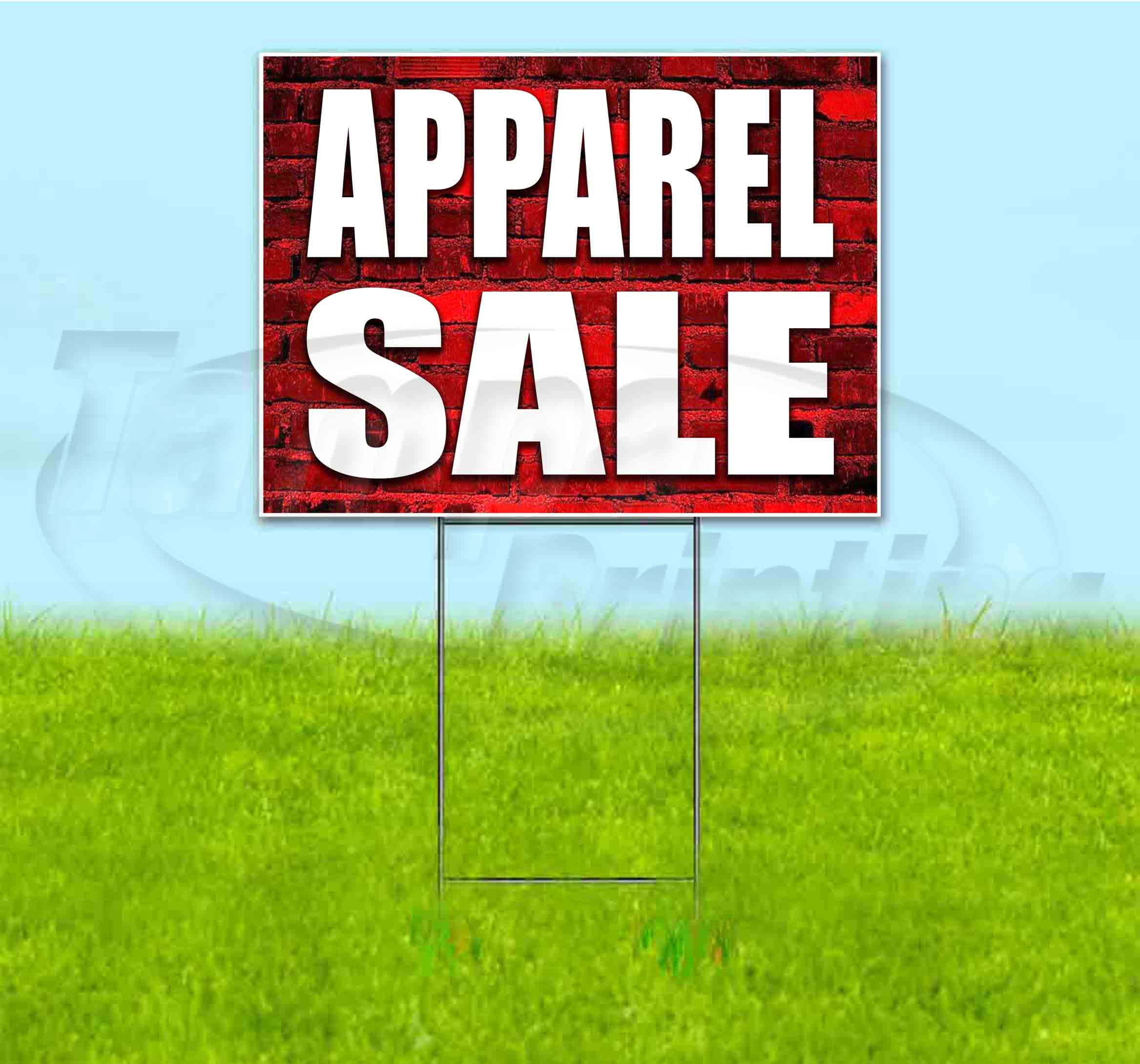 Apparel Sale (18" x 24") Yard Sign, Includes Metal Step Stake