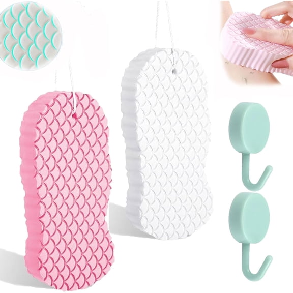 Apparent Exfoliating Sponge, 3D Super Soft Exfoliating Bath Sponge, Magic Sponge for Skin, Magic Exfoliating Bath Sponge for Gentle Skin Cleansing - Body & Face Scrubber for All Skin Types
