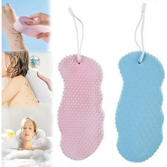 Apparent Exfoliating Sponge,Magic Exfoliating Bath Sponge,3D Super Soft Exfoliating Bath Sponge, Skin Sponge, Bath Sponge,for Adults Children and Pregnant Women,Reusable (Pink+Blue)