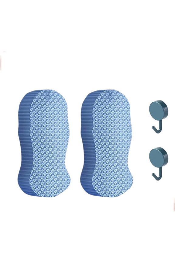 Apparent Exfoliating Sponge, Super Soft Exfoliating Bath Sponge for Body Dead Skin Reusable, Exfoliating Sponge for Shower Gentle Exfoliating Body Scrub Sponge Quick-Dry (2*Blue)