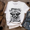 thumbnail image 1 of Apparently I Have an Attitude Highland Cow Valentine T-Shirt, Sarcastic Western Funny Tee, 1 of 8