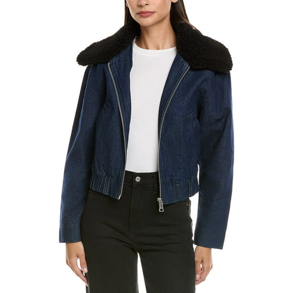Apparis womens Carine Denim Bomber, xs, Blue