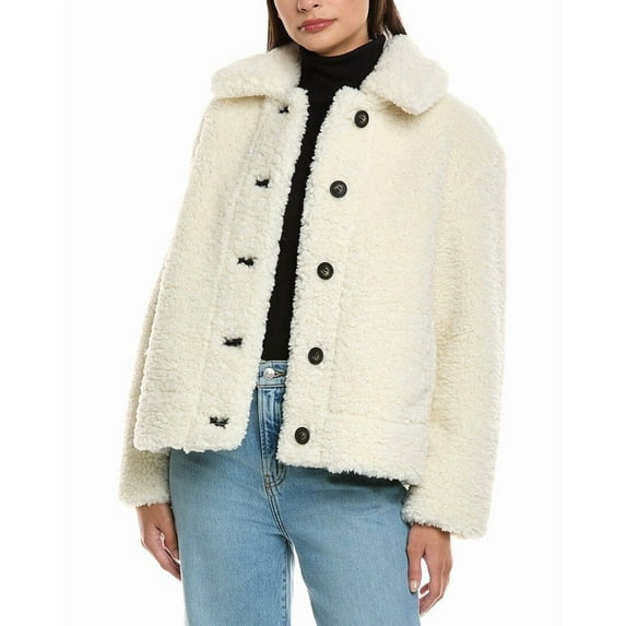 Apparis womens Charlie Reversible Short Coat, l, White