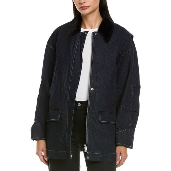 Apparis womens  Clive Raw Denim Workwear Jacket, XXS, Blue