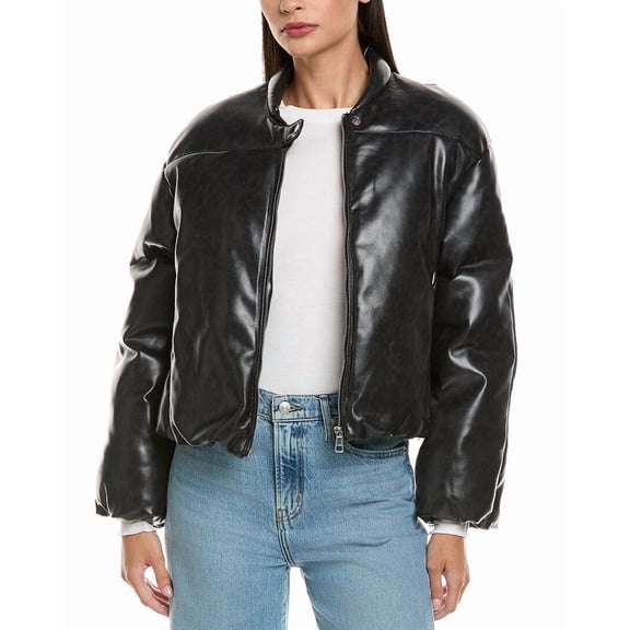 Apparis womens  Gigi Padded Bomber, l, Black