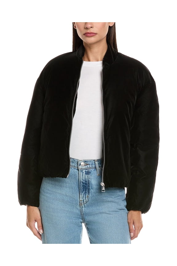 womens Leni Padded Bomber, XL, Black