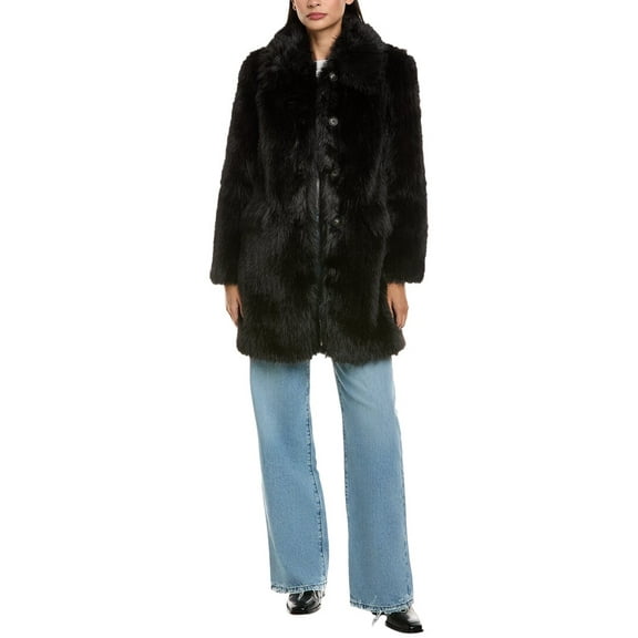 Apparis womens Pamela Mid-Length Coat, m, Black
