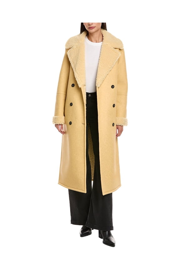 womens Simone Overcoat, xs, Yellow
