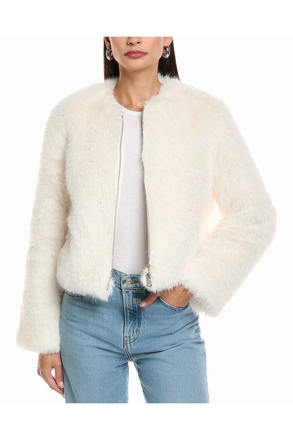 womens Uma Cropped Coat, XL, White