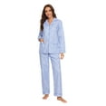 thumbnail image 1 of Apparonia Women's Pajama Sets 100% Cotton Flannel Ladies PJs Button Front Top Drawstring Bottoms Blue Daisy L, 1 of 7