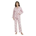 thumbnail image 1 of Apparonia Women's Pajama Sets 100% Cotton Flannel Ladies PJs Button Front Top Drawstring Bottoms Blush Blossom XXL, 1 of 7