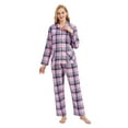 thumbnail image 1 of Apparonia Women's Pajama Sets 100% Cotton Flannel Ladies PJs Button Front Top Drawstring Bottoms Dusty Plaid 3XL, 1 of 7