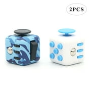 Appash Fidget Cube Stress Anxiety Pressure Relieving Toy Great for Adults and Children[Gift Idea][Relaxing Toy][Stress Reliever][Soft Material]1Camo&1Blue