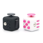 Appash Fidget Cube Stress Anxiety Pressure Relieving Toy Great for Adults and Children[Gift Idea][Relaxing Toy][Stress Reliever][Soft Material]1Pink&1Black