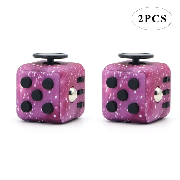 Appash Fidget Cube Stress Anxiety Pressure Relieving Toy Great for Adults and Children[Gift Idea][Relaxing Toy][Stress Reliever][Soft Material](2 Starry Purple)
