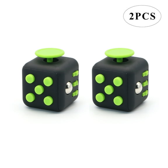 Appash Fidget Cube Stress Anxiety Pressure Relieving Toy Great for Adults and Children[Gift Idea][Relaxing Toy][Stress Reliever][Soft Material](2Black&Green)