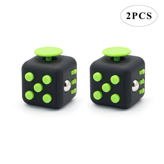Appash Fidget Cube Stress Anxiety Pressure Relieving Toy Great for Adults and Children[Gift Idea][Relaxing Toy][Stress Reliever][Soft Material](2Black&Green)