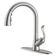 thumbnail image 1 of Appaso Pull Down Kitchen Faucet with Sprayer Stainless Steel Brushed Nickel - Single Handle Commercial High Arc Pull Out Spray Head with Deck Plate, Grifos De Cocina, 1 of 14