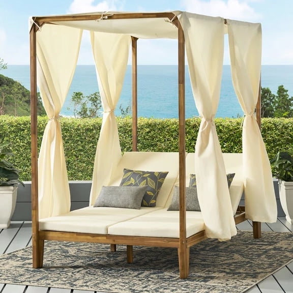 Appealing Outdoor Daybed, Water- Components, Seating, Frame Stunning Features, Adjustable Chaises, Wooden Frame, Ideal For Relaxation