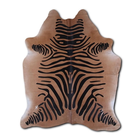Appealing PRINTED cowhide rugs for sale ZEBRA ON BEIGE rug