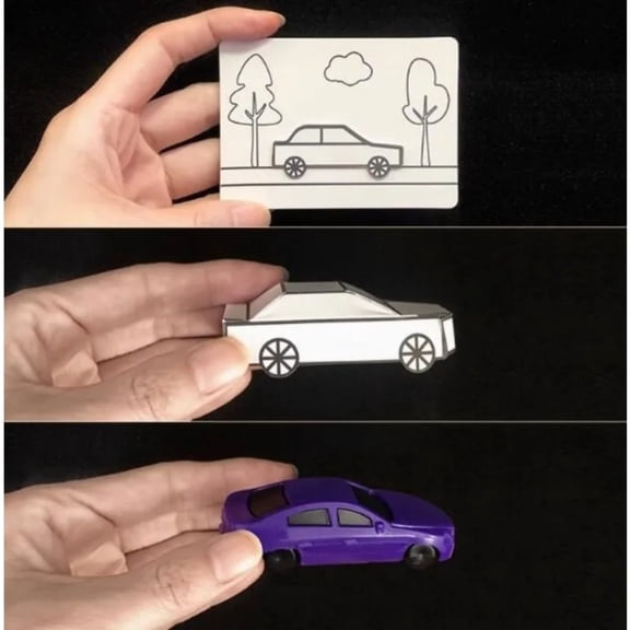 Appearing Car by Hyde Ren Magic Tricks Card to Paper Car Magician Close Up Street Illusions Gimmicks Mentalism Props Funny Kids