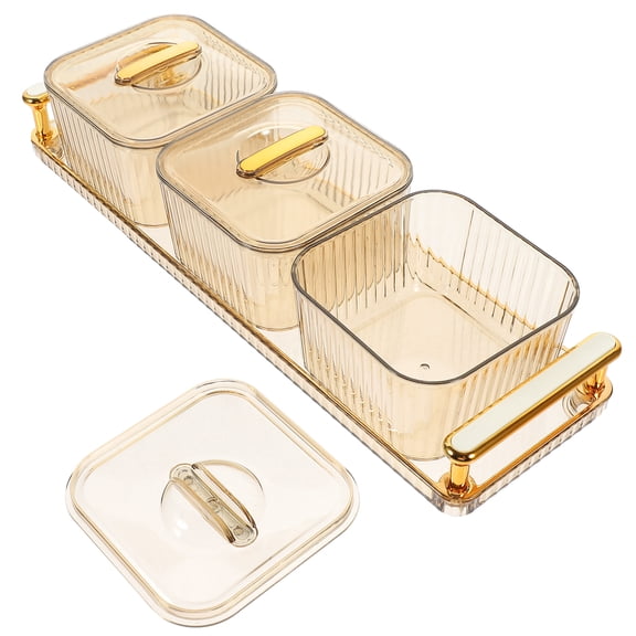 Appehinglaus Easter Party Plates Vegetable Serving Platter with Lid, Veggie Tray for Holiday Gatherings and Snacks