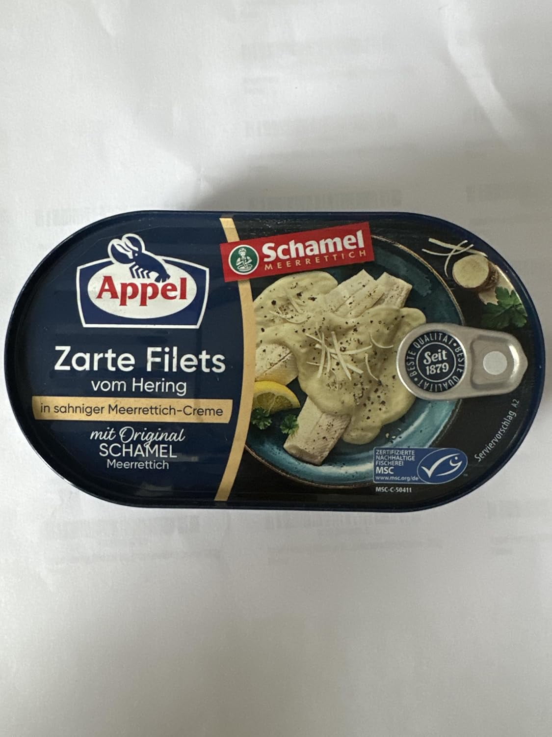 Appel Herring Fillets in Sahne Meerrettich ( Horseradish ) Creme 200g