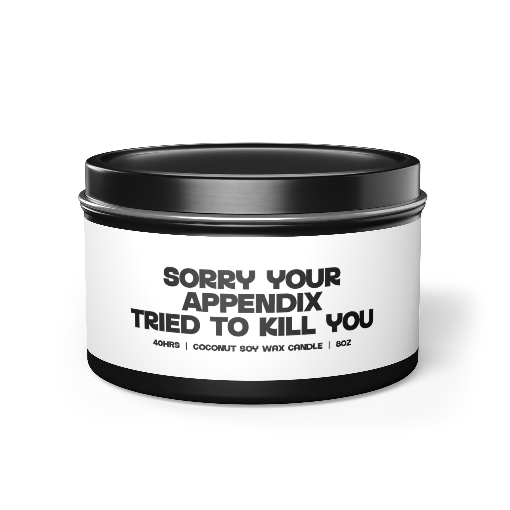 Appendicitis Appendix Cancer Tin Candle Gifts Home Office Decor Vanilla ...