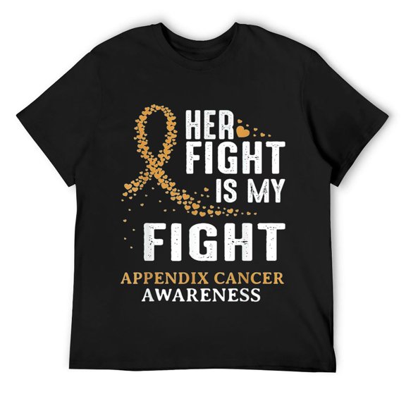 Appendix Cancer Awareness Survivor Ribbon Men Women apparel T-Shirt Black