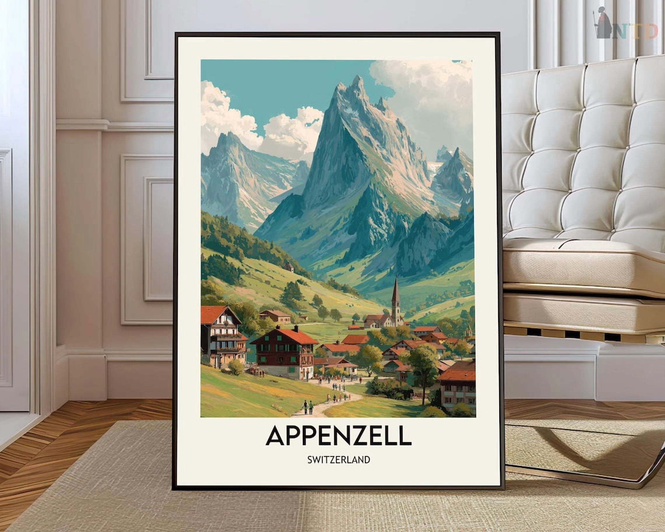 Appenzell Switzerland Wall Art Print, Alpine Village Travel Decor ...