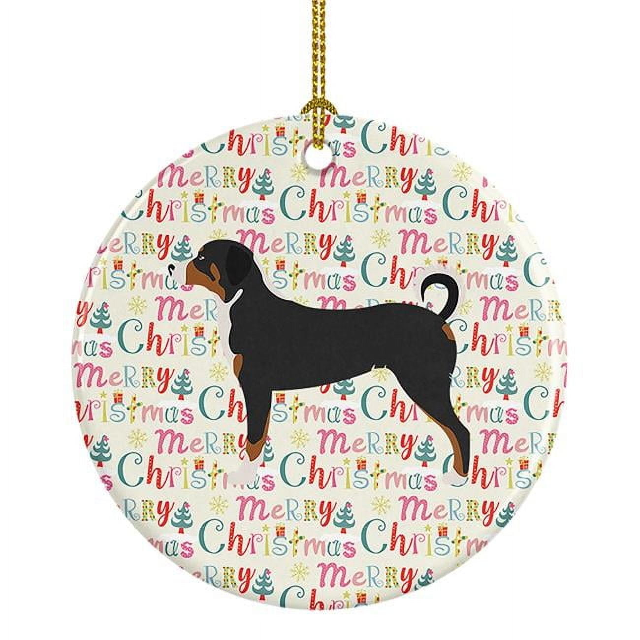 Appenzeller Sennenhund Merry Christmas Ceramic Ornament 2.8 in x 2.8 in
