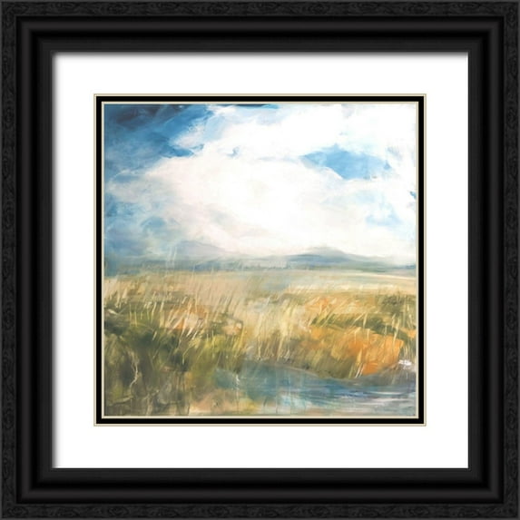 Apperlo, Mila 26x26 Black Ornate Wood Framed with Double Matting Museum Art Print Titled - Summer