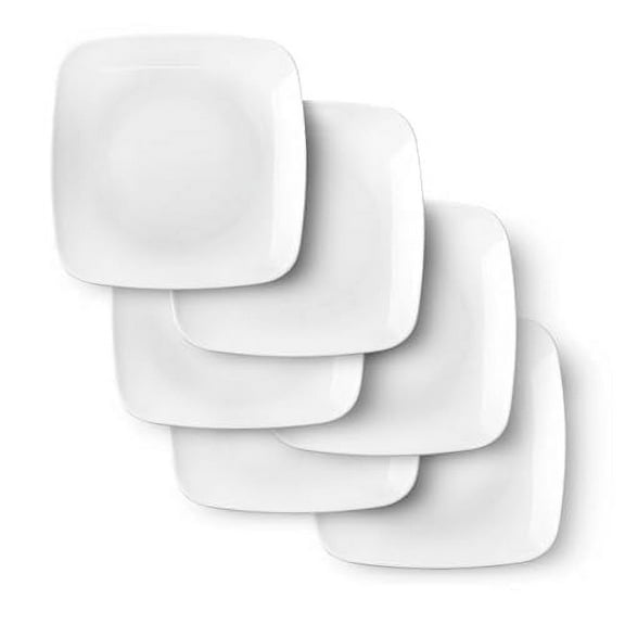 Delling Ceramic Appetizer Plates - Square Serving Plates, 6.5 Inch, Set of 6, Dishwasher Safe