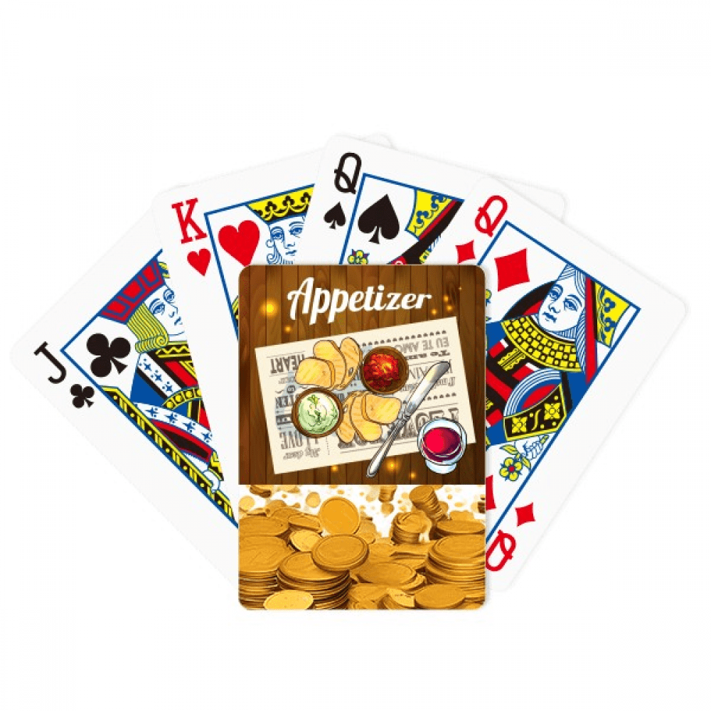Appetizer Slice of Bread Wine Gold Playing Card Classic Game