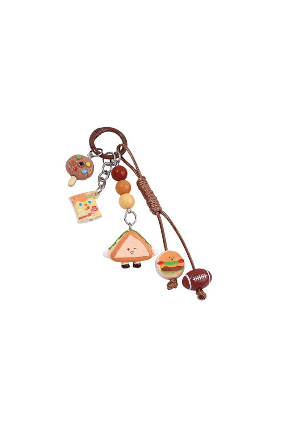 Appetizing Molded Keychain Mixture Rosin Bag Charm Thin Decorative Present For Kids Adults