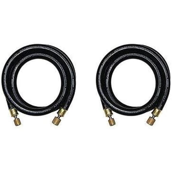Appion MH120006EAK 1/2" Diameter Hose, 3/8" FL to 1/4" FL Vacuum Certified Refrigerant Hose, 6', Black (2-(Pack))