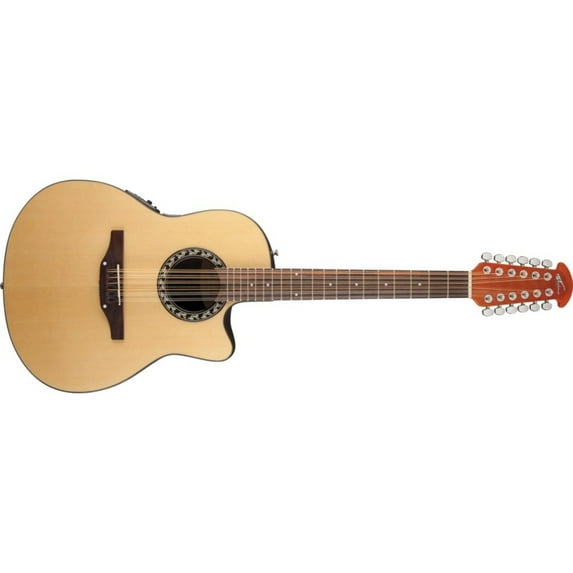 Applause Balladeer 12-String Mid Depth Bowl Acoustic-Electric Guitar Black