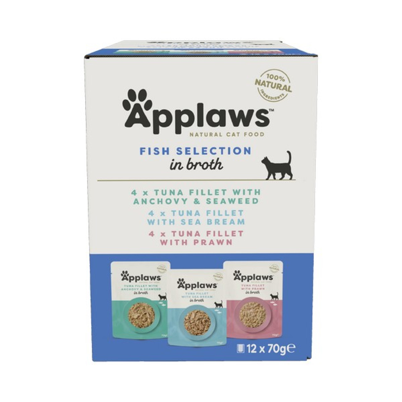 Applaws Cat Pouch MPk Fish Cat Food  (12Pk) 70g