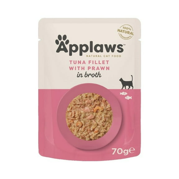 Applaws Cat Pouch Tuna Fillet and Pacific Prawn Cat Food 70g Case of 12