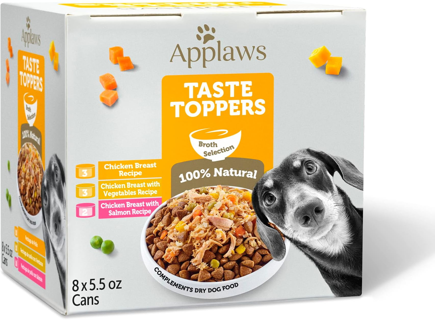 Applaws Taste Toppers, Natural Dog Food Topper, 8 Count, Limited Ingredient, Grain Free, Meal