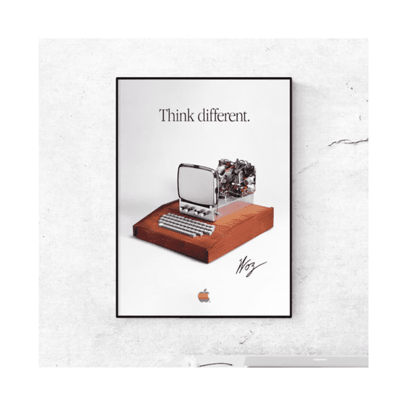 Apple 1 Poster: Wozniak Signature Retro Tech Art Wall Art Print Home Decor Office Wall Art