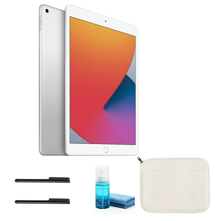Apple 10.2 Inch iPad (32GB, Wi-Fi Only, Silver) MYLA2LL/A with White Sleeve  (New-Open Box)