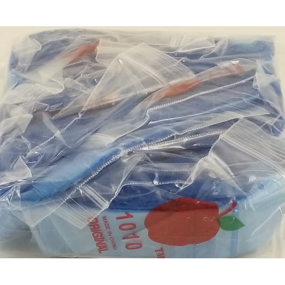 Apple 1010 Mini Zip Resealable Bags 1" x 1" Blue Baggies 1000 Count