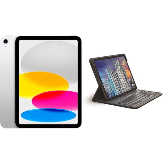 Apple 11-inch iPad, A16, Wi-Fi, 128GB, Silver/ ZAGG Messenger Folio 2 Wireless Keyboard