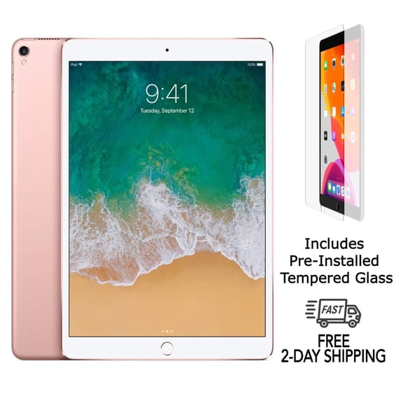 Restored Apple A1701, iPad Pro 10.5 (Wi-Fi) 64GB with Tempered Glass, Rose Gold